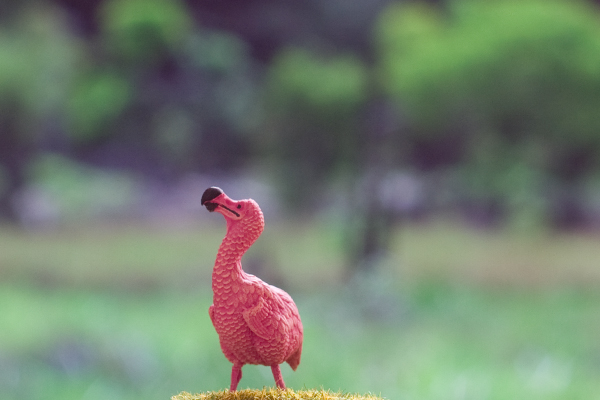 figurine flamant rose 